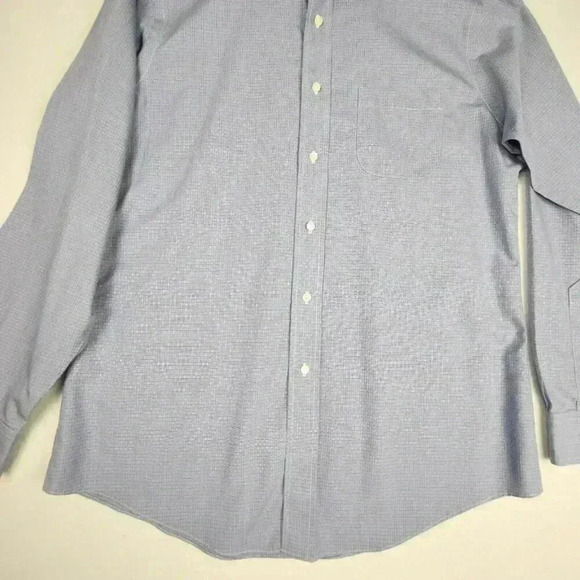 Brooks Brothers Mens Regent Dress Shirt Sz 16 4-5 Non Iron Blue‎ Micro Geometric - Picture 10 of 16